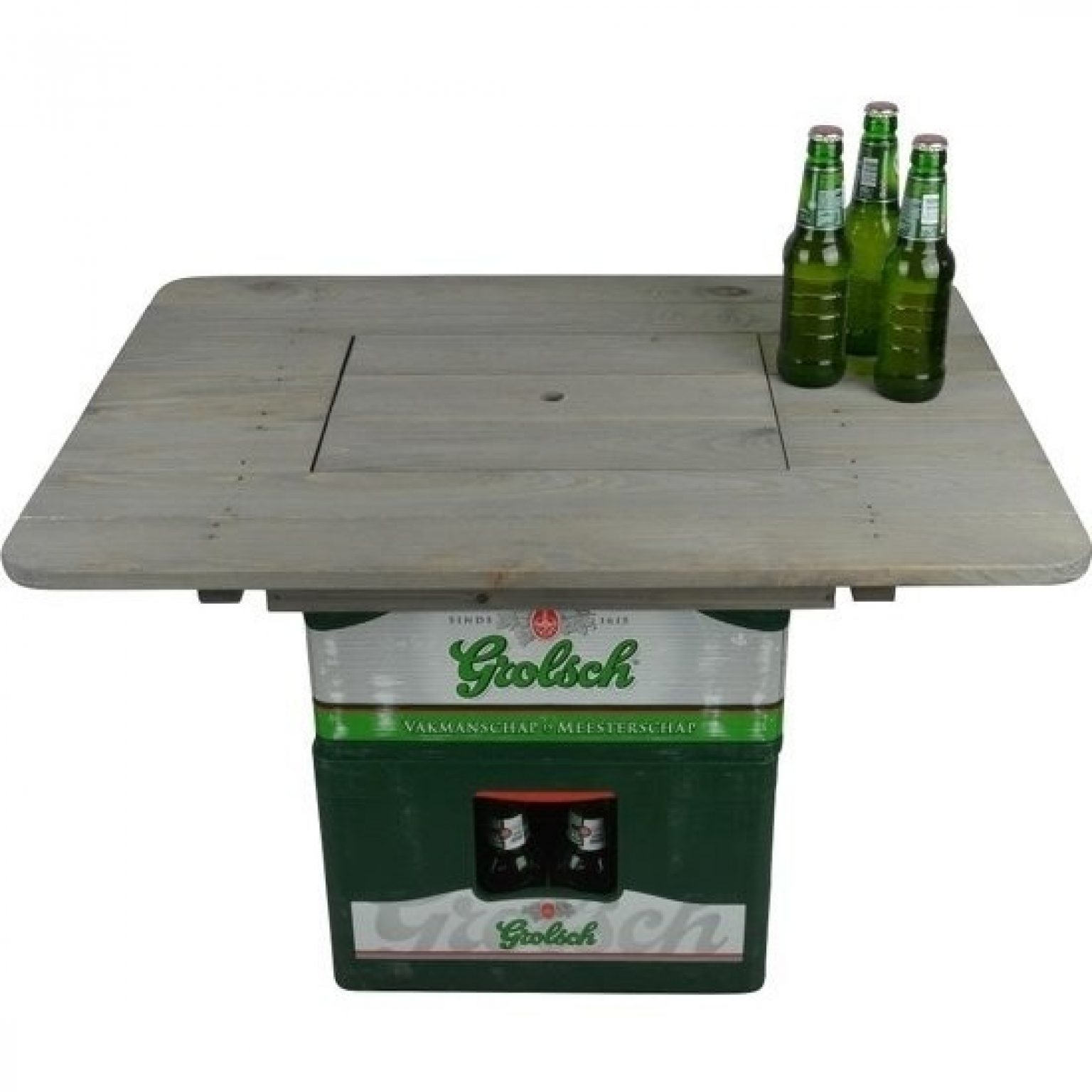 Bierkrat tafelblad 57 x 78 cm salontafel/eettafel/statafel cadeau Spotter