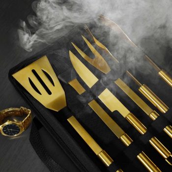 Gouden BBQ Tools - Miljonair barbecue accessoire set