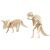 2x Houten bouwpakketten Triceratops en Spinosaurus dinosaurus