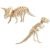 2x Bouwpakketten hout Triceratops en Tyrannosaurus dinosaurus